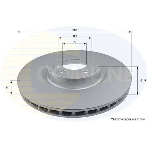 Comline 2 x Front Brake Discs ADC1285V-x2