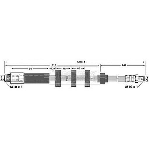 Borg & Beck Brake Hydraulic Hose Line Front Right BBH6905
