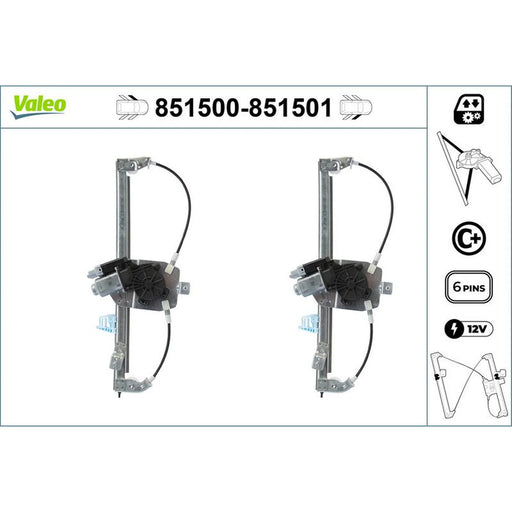 Valeo Electric Window Regulator Lifter Right Front 851501