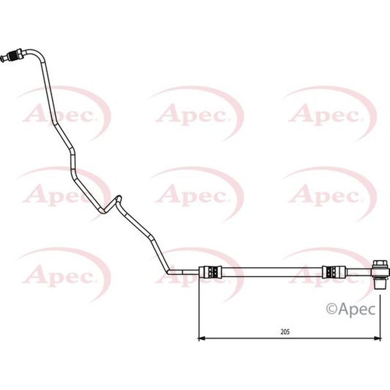 Apec Brake Hydraulic Hose Line Rear Left fits Audi A1 2010-2018 1.0 1.2 1.4 1.6