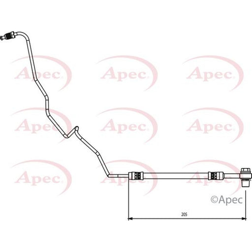 Apec Brake Hydraulic Hose Line Rear Left fits Audi A1 2010-2018 1.0 1.2 1.4 1.6