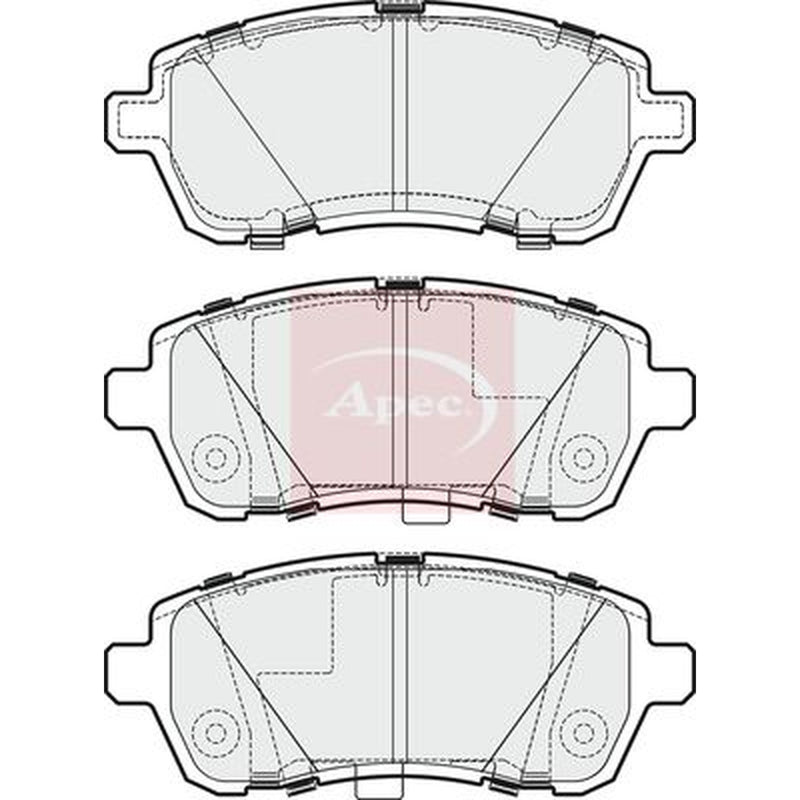 Apec Front Brake Pad Set fits Ford Fiesta 2010-2017 1.6