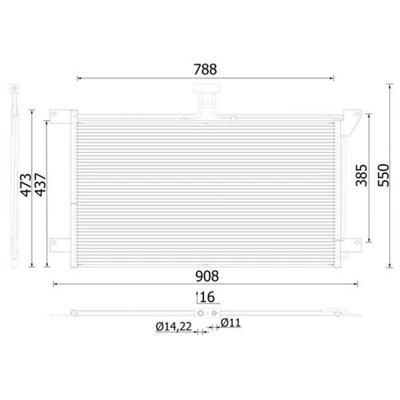 Mahle Air Conditioning Condenser fits Scania 4 - Series 1995-2008