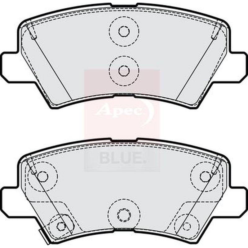 Apec Rear Brake Pad Set fits Kia Picanto III 2017-2018 1.0 1.2