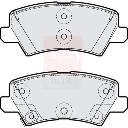 Apec Rear Brake Pad Set fits Kia Picanto III 2017-2018 1.0 1.2