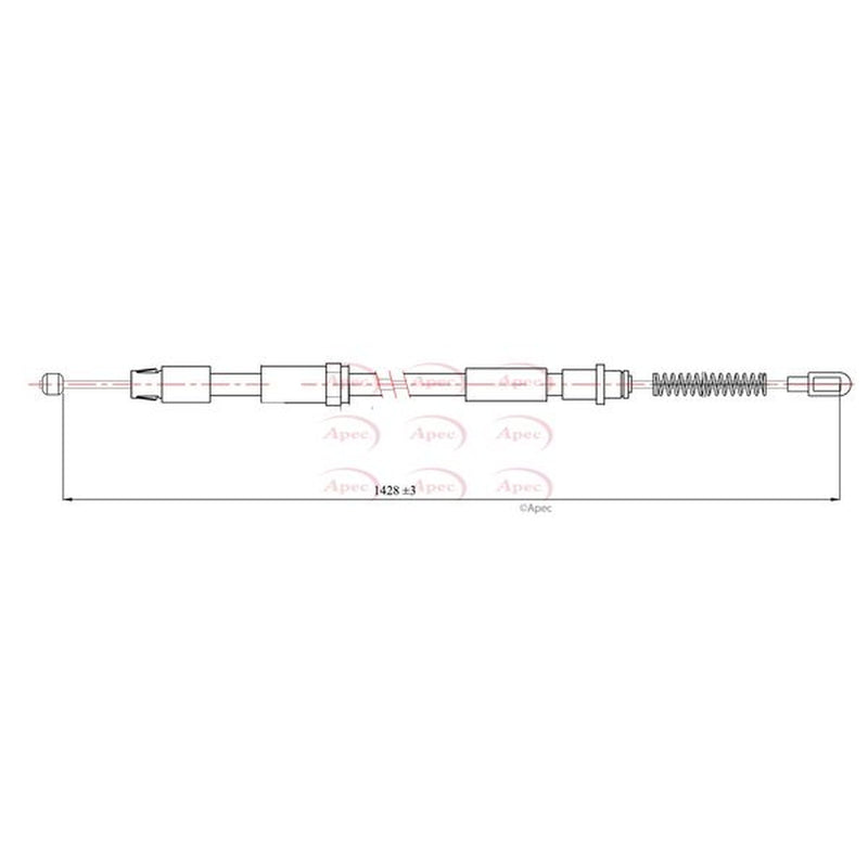 Apec Handbrake Cable Left Rear fits Mercedes-Benz Sprinter 3,5-T 2008-2018