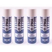 4 x PMA Aerosol Spray Paint Matt White Acrylic High Coverage 500ml PMA - Dynamic Drive