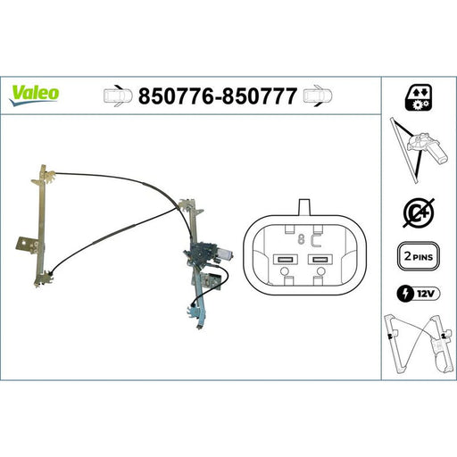 Valeo Electric Window Regulator Lifter Left Front 850776