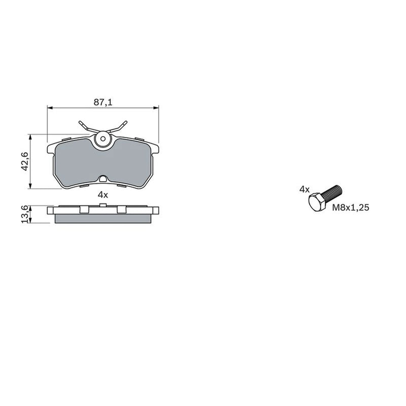 Bosch Front & Rear Pads fits Ford Focus II 2005-2011 2.0