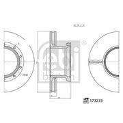 Febi 2 x Vented Rear Brake Discs 173233 OE MBR5124 MBR9004 68323825