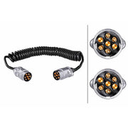 Hella Coiled Cable Connectors 12V Metal