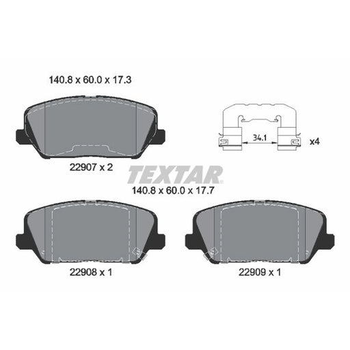 Textar Front Brake Pad Set 2290701