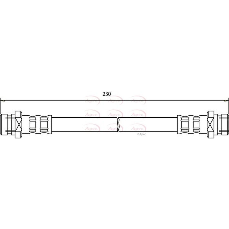 Apec Brake Hydraulic Hose Line Rear fits Mitsubishi Colt 1992-2003 1.3 1.6