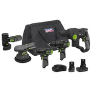 Sealey 5 x SV10.8 Series Cordless Combo Kit 10.8V - 2 Batteries CP108VCOMBO7 Sealey - Dynamic Drive