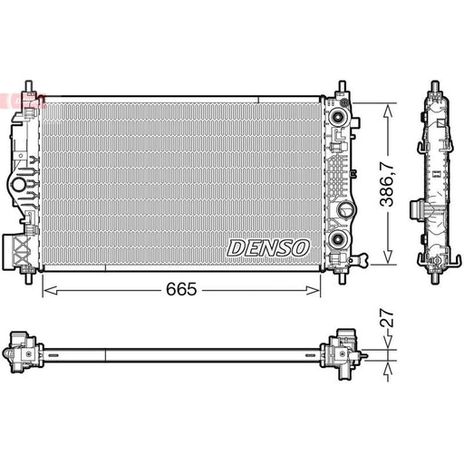 Denso Engine Radiator fits Opel Astra J 2009-2018 1.6
