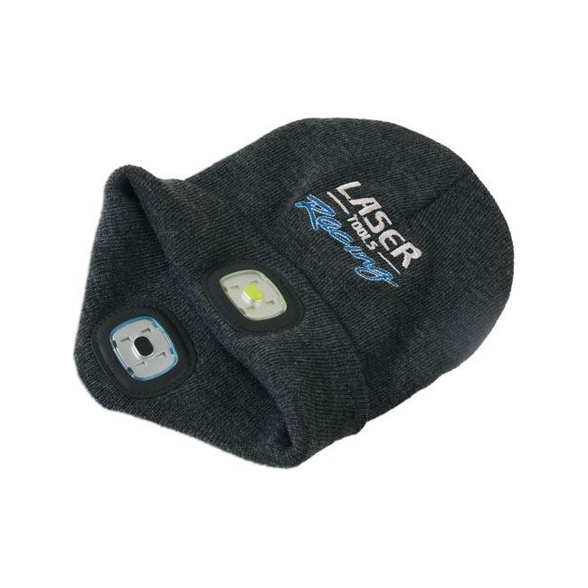 Laser Laser Tools Racing Beanie Hat Front/Rear Rechargeable Light 7677 Laser - Dynamic Drive