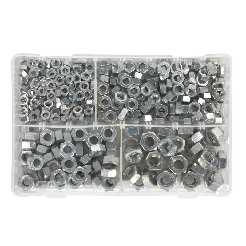 Sealey Steel Nut Assortment 1/4"-1/2"UNC 320pc AB030SN Sealey - Dynamic Drive