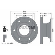 Textar 2 x Internally Vented Brake Discs 93192200