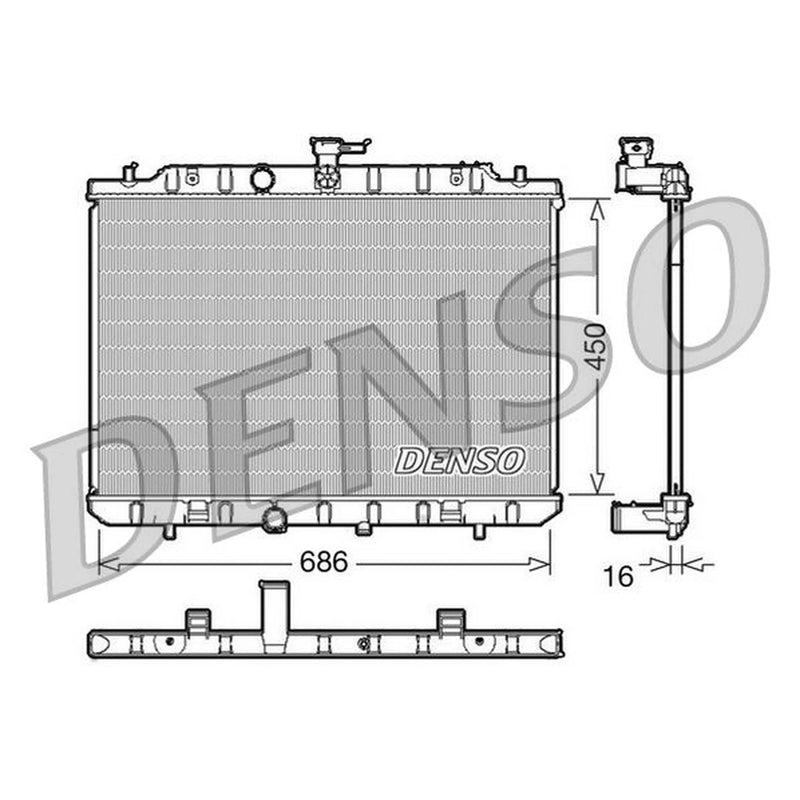 Denso Engine Radiator fits Nissan X-Trail II 2007-2013 2.0 2.5