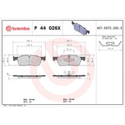 Brembo 4 x Front Brake Pad Set fits Jaguar E-Pace 2017-2018 2.0