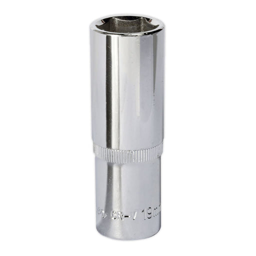 Sealey WallDrive Socket 19mm Deep 1/2"Sq Drive Fully Polished SP1219D Sealey - Dynamic Drive