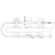 Apec Handbrake Cable Right Rear fits Opel Agila A 2000-2007 1.0 1.2
