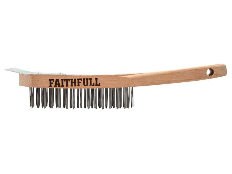 Faithfull Lightweight Scratch Brush with Scraper, Four Row Faithfull - NN4 Online