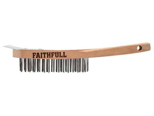 Faithfull Lightweight Scratch Brush with Scraper, Four Row Faithfull - NN4 Online