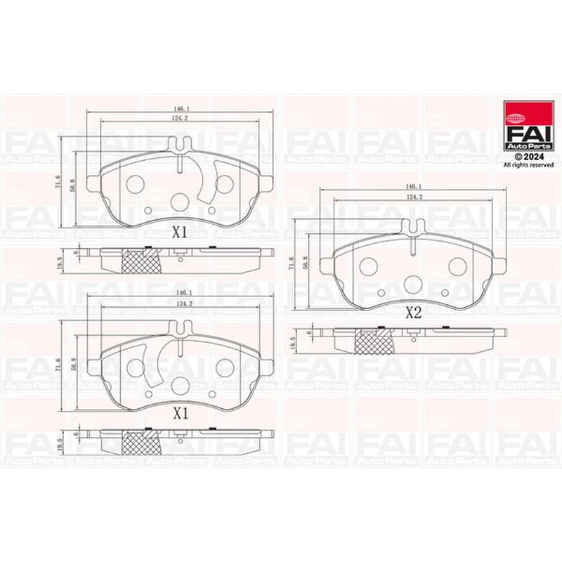 FAI Front Brake Pad Set fits Mercedes-Benz C-Class 2007-2014