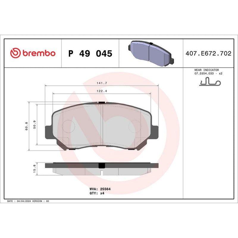 Brembo Front Brake Discs & Pads fits Mazda CX-5 2011-2024 2.0 2.2 2.5