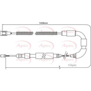 Apec Handbrake Cable Left Rear fits VW Caravelle T3 Bus 1981-1992 1.6 1.9 2.1