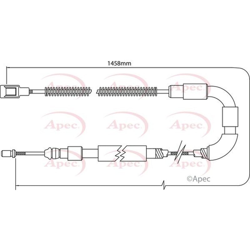 Apec Handbrake Cable Left Rear fits VW Caravelle T3 Bus 1981-1992 1.6 1.9 2.1