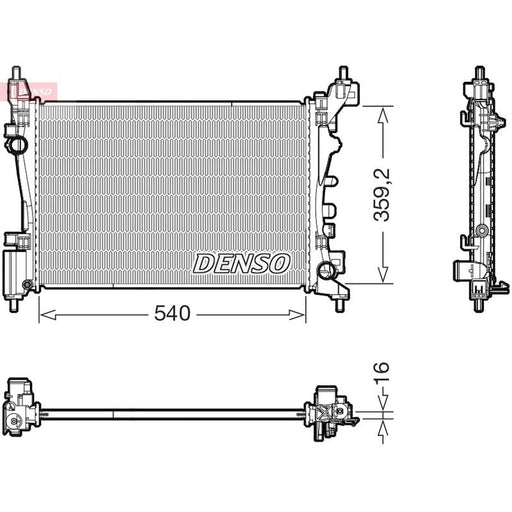 Denso Engine Radiator fits Opel Adam 2012-2019 1.2 1.4