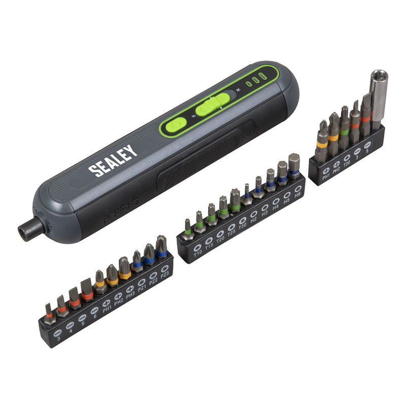 Sealey Cordless Screwdriver with Bit Set 4V 25pc CP4VSD Sealey - Dynamic Drive