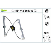 Valeo Electric Window Regulator Lifter Right Front 851743