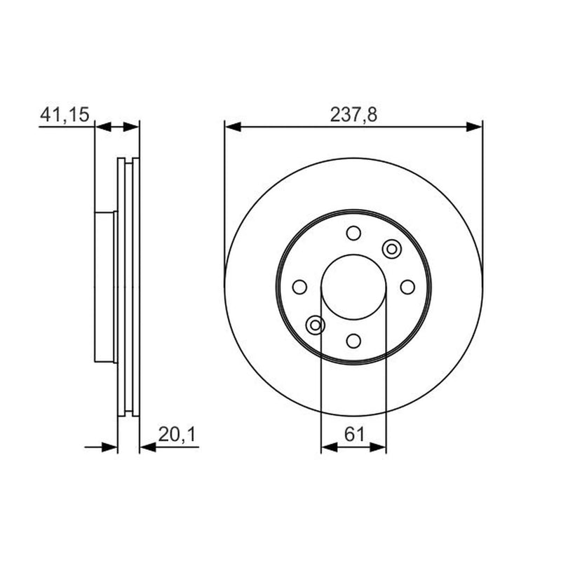Bosch 2 x Vented Brake Discs