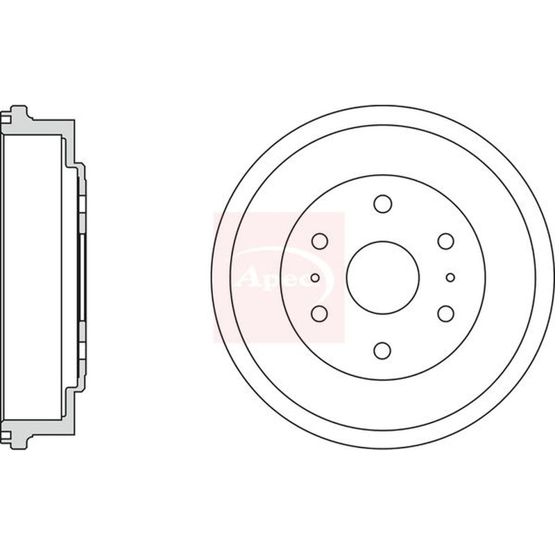 Apec Brake Drum Assembly Rear fits Toyota Hiace IV 1989-2012 2.4 2.5 2.7