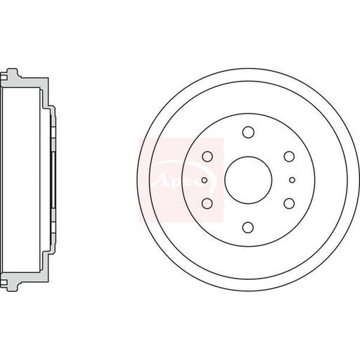 Apec Brake Drum Assembly Rear fits Toyota Hiace IV 1989-2012 2.4 2.5 2.7