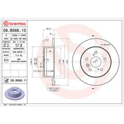 Brembo 2 x Solid Brake Discs fits Toyota Camry 2006-2018 2.0 2.4 2.5