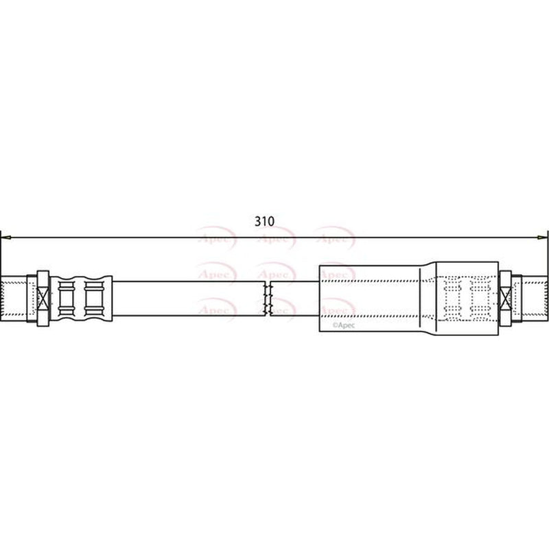 Apec Brake Hydraulic Hose Line Front fits Audi 80 B3 1986-1991 1.6 1.8 2.0