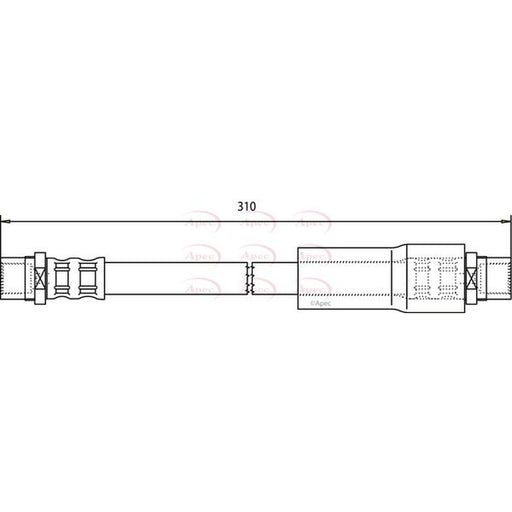 Apec Brake Hydraulic Hose Line Front fits Audi 80 B3 1986-1991 1.6 1.8 2.0