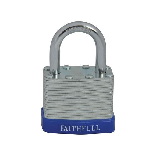 Faithfull Laminated Steel Padlock 40mm 3 Keys Faithfull - Dynamic Drive