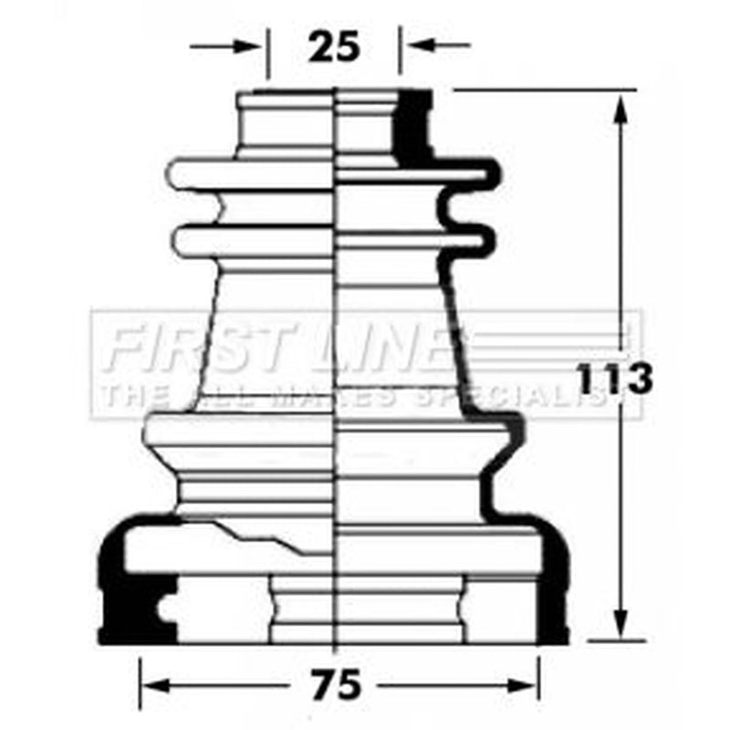 First Line Drive Shaft Bellow Kit Rear Left fits Nissan 200SX 1988-1994 1.8