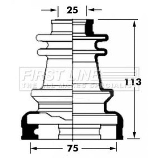 First Line Drive Shaft Bellow Kit Rear Left fits Nissan 200SX 1988-1994 1.8