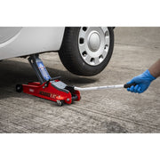 Sealey Low Profile Short Chassis Trolley Jack 2 Tonne - Red 1020LE Sealey - Dynamic Drive