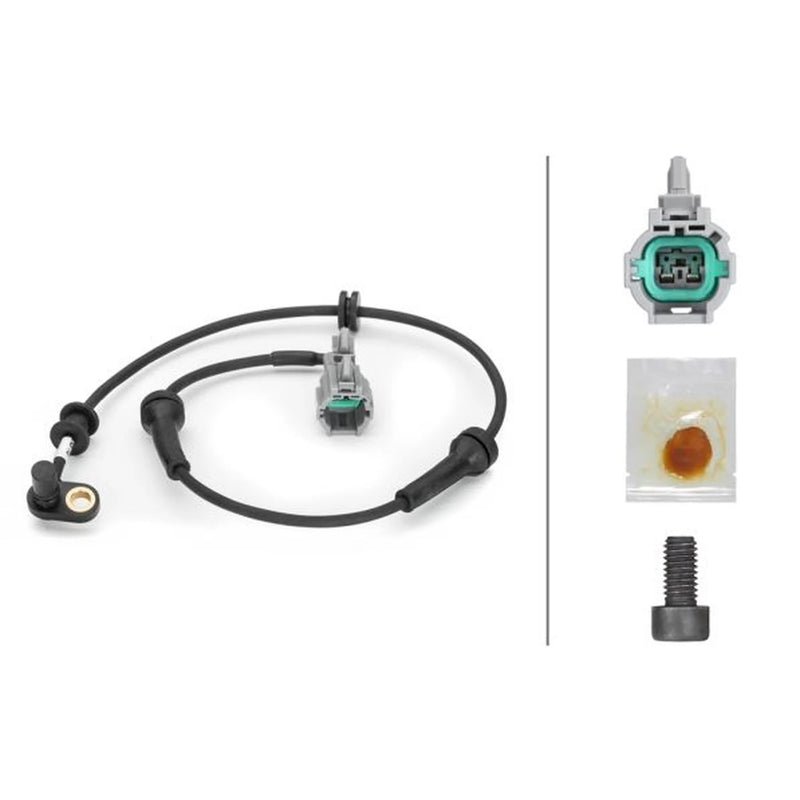 Hella ABS Wheel Speed Sensor Rear fits Nissan Navara NP300 2005-2007 2.5