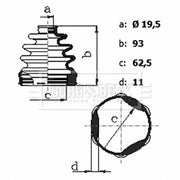 Borg & Beck Drive Shaft Bellow Kit transmission sided BCB6431