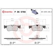 Brembo 4 x Front Brake Pad Set fits BMW 1 Sports Hatch 2011-2019