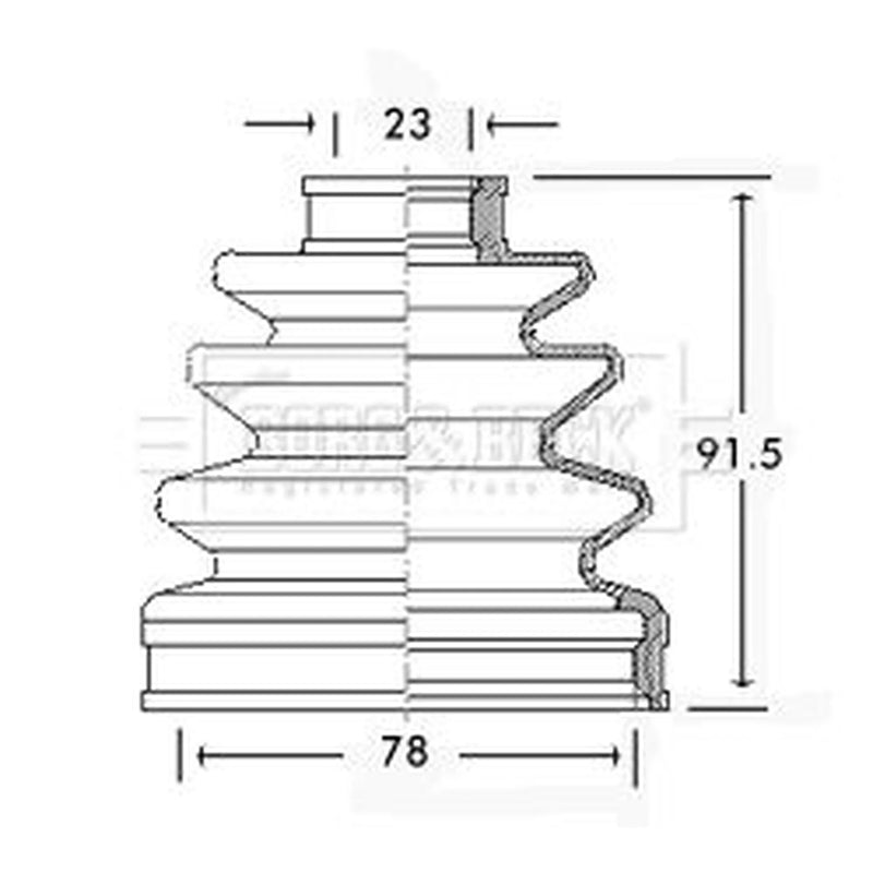 Borg & Beck Drive Shaft Bellow Kit transmission sided BCB2586