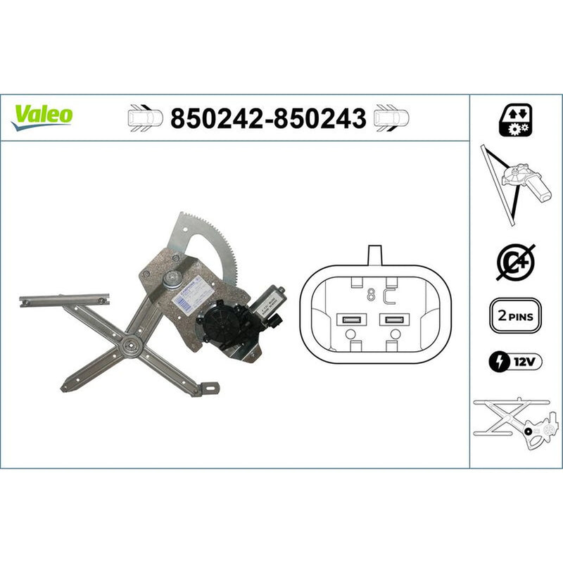 Valeo Electric Window Regulator Lifter Left Front 850242